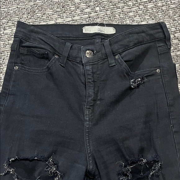 Topshop | Black Distressed Jamie Jeans - Picture 4 of 12